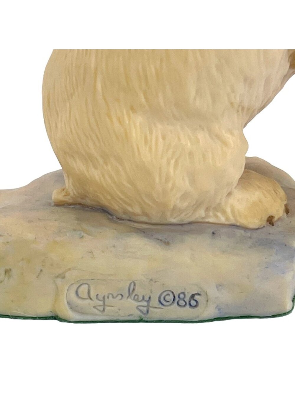 Baby Polar Bear Cub Figurine White Aynsley Hand Painted UK England 80s Vintage - Picture 3 of 10